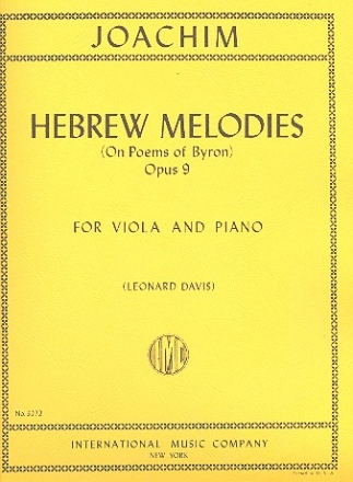 Hebrew Melodies op.9 for viola and piano