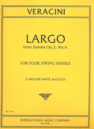 Largo from Sonata op.2,6 4 string basses score and parts