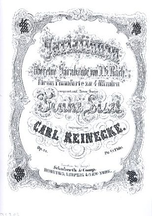 Variationen op.24 ber eine Sarabande von J.S. Bach fr Klavier zu 4 Hnden Spielpartitur,  Verlagskopie