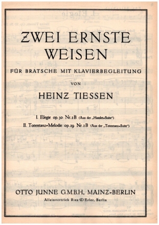 Zwei ernste Weisen fr Viola und Klavier