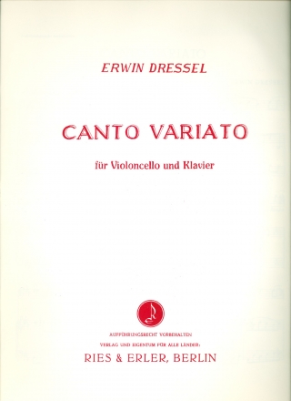 Canto variato fr Violoncello und Klavier