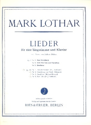 Lieder op.14 Nr.1-4 fr eine Singstimme und Klavier