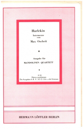 Harlekin op.213 fr Mandolinenquartett (2 Mandolinen, Mandola, Gitarre) Stimmen