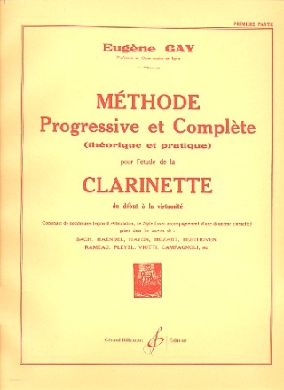 Mthode progressive et complte vol.1 pour clarinette