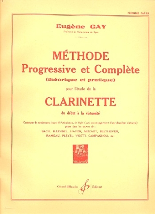 Mthode progressive et complte vol.1 pour clarinette