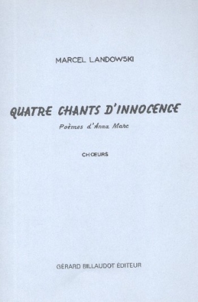 4 Chants d'innocence pour choeur de femmes a cappella partition