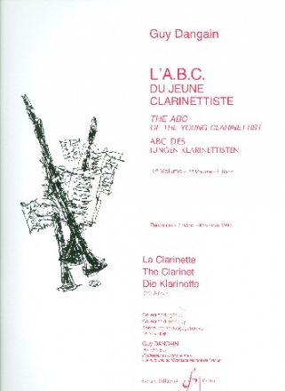 L'A.B.C.  du jeune clarinettiste vol.1 pour clarinette (dt/en/frz)