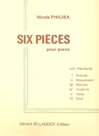 6 pices vol.1 (trs faciles) pour piano