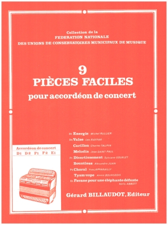 9 Pi�ces faciles pour accord�on de concert seul