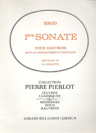Sonate no.1 pour hautbois et basse partition