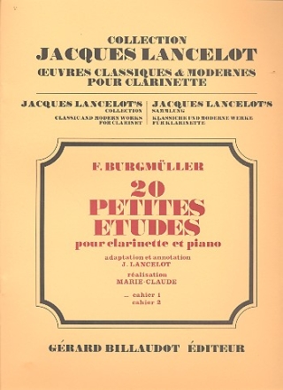 20 petits etudes vol.1 pour clarinette et piano Lancelot, J., ed