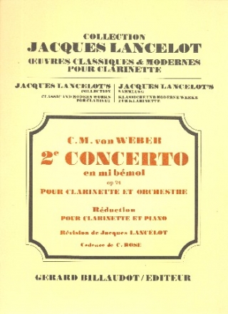 Konzert Es-Dur Nr.2 op.74 f�r klarinette und Orchester f�r Klarinette und Klavier