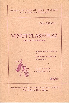 20 Flash Jazz vol.2: pour 2-4 saxophones partition de poche