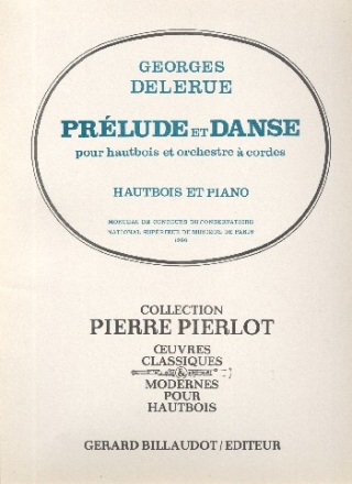 Prlude et danse pour hautbois et orchestre  cordes pour hautbois et piano