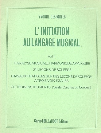 L'Initiation au langage musical vol.1