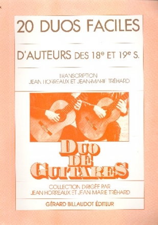 20 Duos faciles d'auteurs des 18e et 19e si�cle pour 2 guitares partition