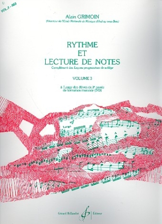 Rythme et lecture de notes vol.3 lecture de notes et du rythme