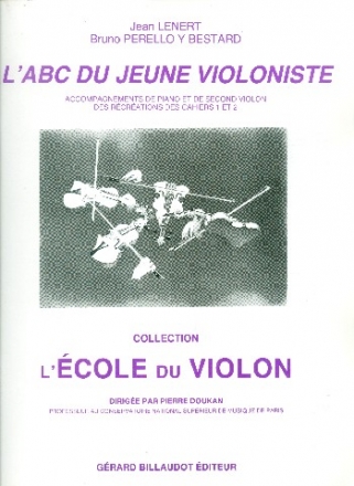 L'ABC du jeune violoniste accompagnements de piano et de second violon des rcrations des cahiers 1 et 2