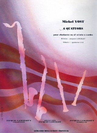 6 quatuors vol.1 (nos.1-3) pour clarinette et trio  cordes partition et parties
