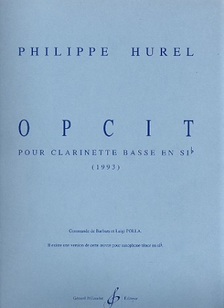 Opcit pour clarinette basse seule