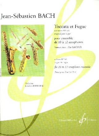 Toccata et fugue pour 10-12 saxophones partition et parties