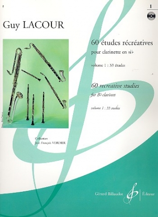 60 tudes rcratives vol.1 (nos.1-33) (+CD) pour clarinette