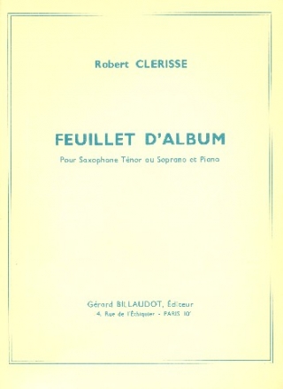 Feuillet d'album pour saxophone tnor (soprano) et piano