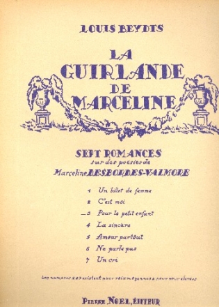 Pour le petit enfant pour chant et piano