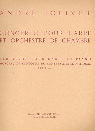 Concerto pour harpe et orchestre de chambre pour harpe et piano