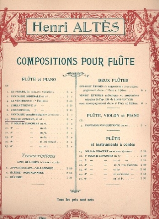 Solo de concert op.17 pour flute et piano