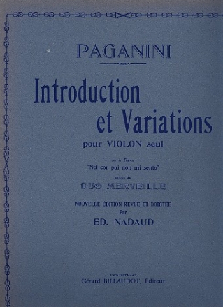 Introduction et variations sur Nel cor pi� non mi sento pour violon