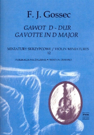 Gavotte in D major for violin and piano archive copy