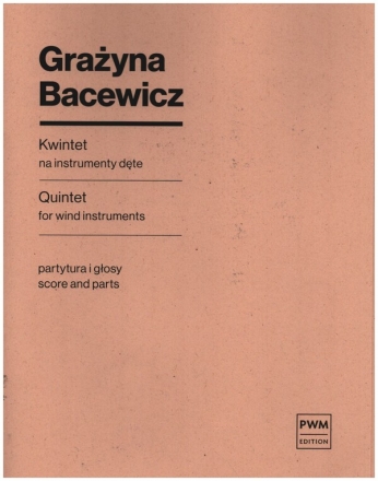 Quintet for flute, oboe, clarinet, horn and bassoon score and parts