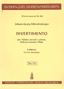 Divertimento F-Dur fr 2 Violinen und Viola Studienpartitur