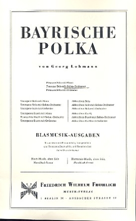 Bayrische Polka: für Salonorchester Piano-Direktion