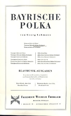 Bayrische Polka: fr Salonorchester Piano-Direktion