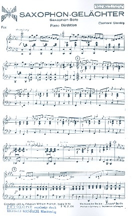 Saxophon-Gelchter fr Altsaxophon und Klavier