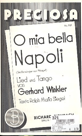 O mia bella Napoli fr Salonorchester Stimmen