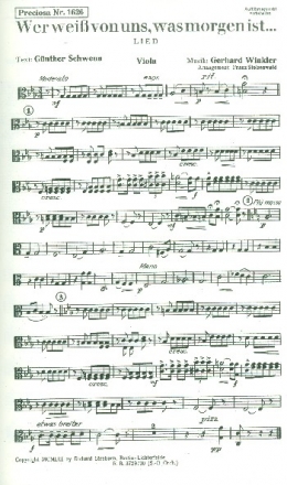 Wer wei von uns was morgen ist  und Intermezzo pastorale: fr Salonorchester Ergnzungsstimmen