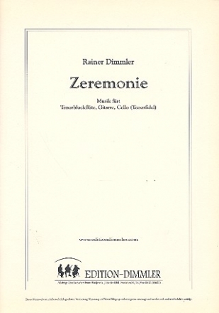 Zeremonie fr Tenorblockflte, Gitarre und Violoncello Partitur und Stimmen