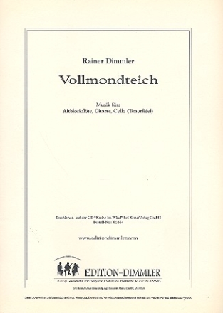 Vollmondteich fr Altblockflte, Gitarre und Violoncello Partitur und Stimmen