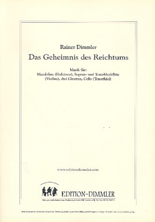 Das Geheimnis des Reichtums fr Mandoline, Blockflte (ST), 3 Gitarren und Violoncello,  Partitur und Stimmen