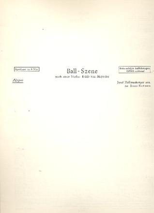 Ballszene: für Salonorchester Ergänzungsstimmen