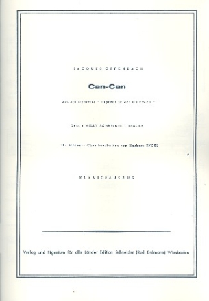 Can-Can aus Orpheus in der Unterwelt fr Mnnerchor und Klavier Partitur