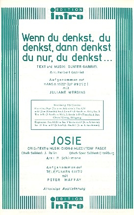 Josie   und  Wenn du denkst du denkst: fr  Combo