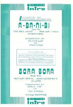 A Ba Ni Bi   und  Bora Bora: fr Salonorchester