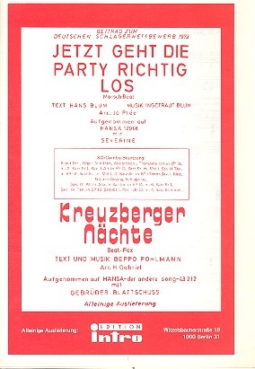 Kreuzberger Nchte   und Jetzt geht die Party richtig los: fr Salonorchester