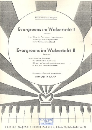 Evergreens im Walzertakt 1-2: fr Klavier