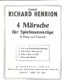 4 Mrsche fr Spielmannszge fr 2 Flten und Trommel Trommel