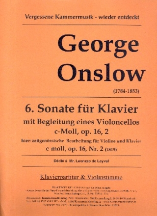 Sonate c-Moll Nr.6 op.16,2 fr Violoncello und Klavier fr Violine und Klavier